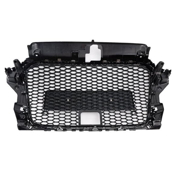 2013-2016 Audi A3/S3 RS3 Style capot avant nid d'abeille pare-chocs grille de remplacement noir avec/trou ACC