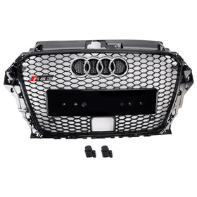 2013-2016 Audi A3/S3 RS3 Style capot avant nid d'abeille pare-chocs grille de remplacement noir avec/trou ACC