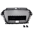 2013-2016 Audi A3/S3 RS3 Style capot avant nid d'abeille pare-chocs grille de remplacement noir avec/trou ACC-1