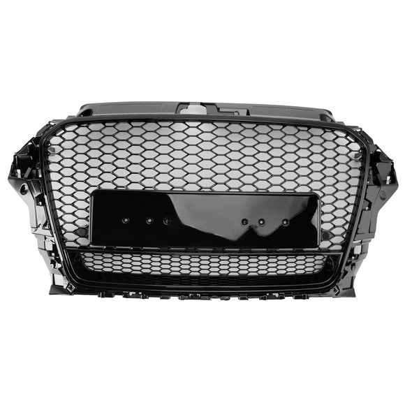 RS3 Quattro Stijl Grille Voor Audi A3/A3 Sline/S3 2013-2016 Honingraat Bumper Zwart grill