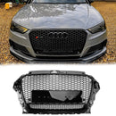 RS3 Quattro Stijl Grille Voor Audi A3/A3 Sline/S3 2013-2016 Honingraat Bumper Zwart grill-1