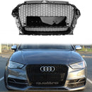 RS3 Quattro Style Front Grille For Audi A3/ A3 Sline/ S3 2013-2016 Honeycomb Bumper Black Grill-3