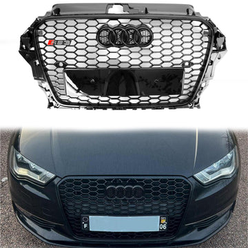2013-2016 Audi A3 S3 RS3 Style Front Hood Henycomb Bumper Grille Replacement Black Grill