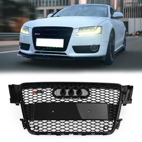 Audi 2008–2012 A5 S5 B8 Grill Ersatz RS5 Style Hood Honeycomb Sport Mesh Black Grille