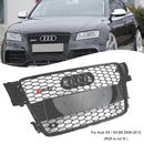 Audi 2008-2012 B8 A5/A5 Sline/S5 calandre RS5 en nid d'abeille maille hexagonale noire brillante avec emblème en anneau-5