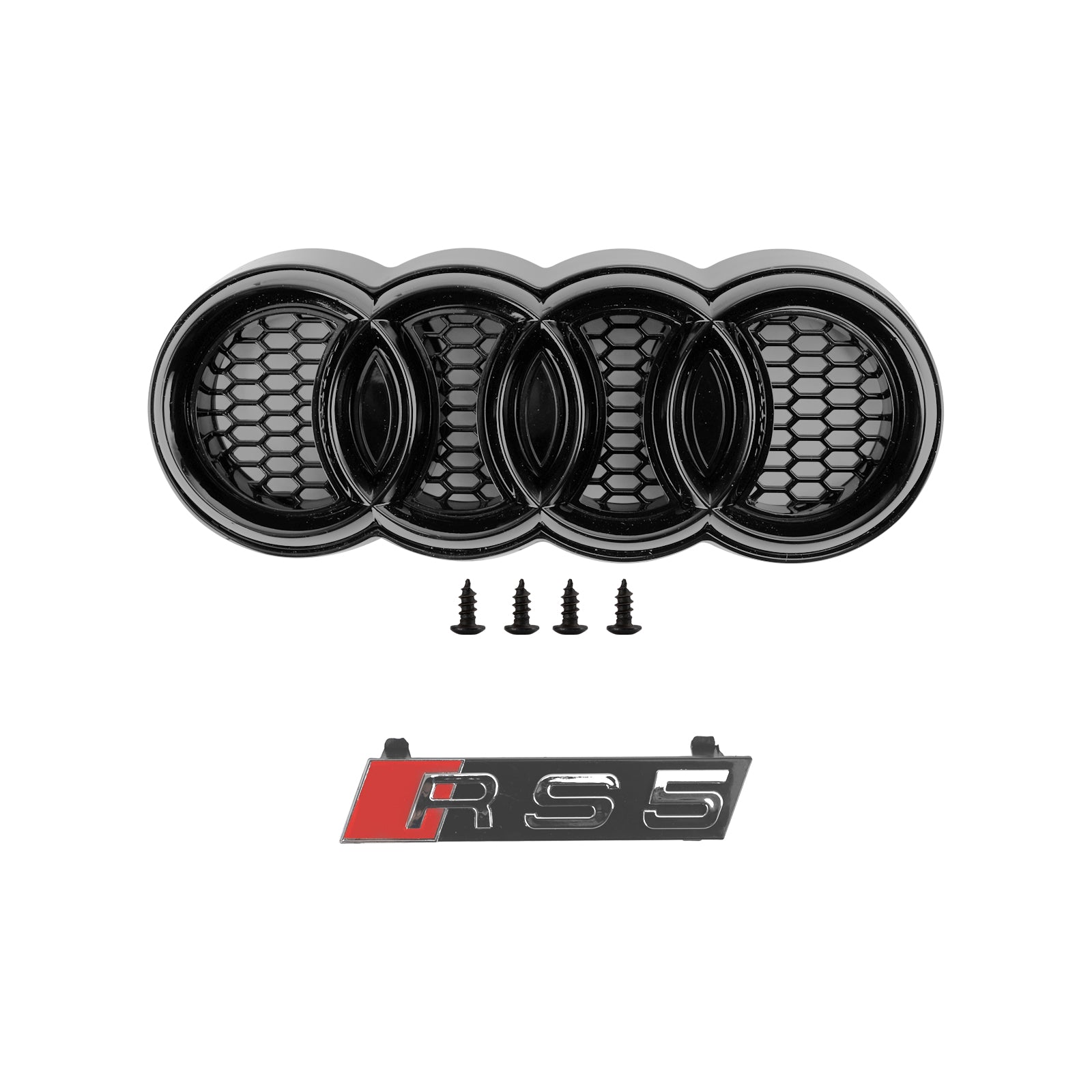 Grille de remplacement en maille sport en nid d'abeille pour capot Audi A5 / S5 B8 RS5 2008-2012 Grille noire