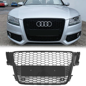 2008-2012 Audi A5 / S5 B8 RS5 Style Hood Honeycomb Sport mesh Grill Replacement Black Grille