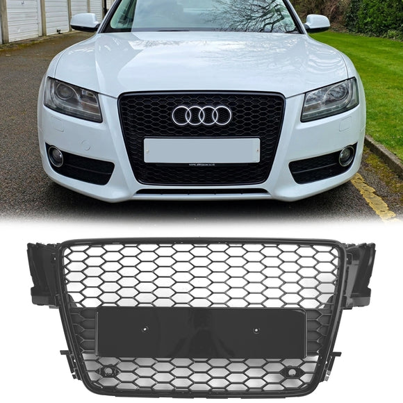 2008-2012 Audi A5 / S5 B8 RS5 Style Hood Honeycomb Sport mesh Grill Replacement Black Grille