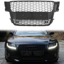 2008-2012 Audi A5 / S5 B8 RS5 Style Hood Honeycomb Sport mesh Grill Replacement Black Grille-3