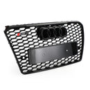 Audi A7 S7 2010-2015 Grill Korvaus RS7 Style Honeycomb Sport Mesh Hex Musta säleikkö mustalla rengastunnuksella-10