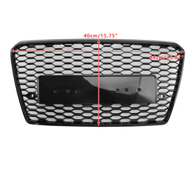 2010-2015 Audi A7/A7 S Line/S7 RS7 Stijl Grille Honingraat Sport Voorbumper Glanzend Zwart Grille - 0