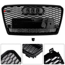 2010-2015  Audi A7/ A7 Sline/ S7 RS7 Style Grill Front Bumper Honeycomb Mesh Sport Black Grille W/ Ring Emblem + Quattro-5