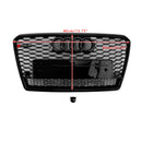 2010-2015  Audi A7/ A7 Sline/ S7 RS7 Style Grill Front Bumper Honeycomb Mesh Sport Black Grille W/ Ring Emblem + Quattro-2