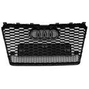 2010-2015  Audi A7/ A7 Sline/ S7 RS7 Style Grill Front Bumper Honeycomb Mesh Sport Black Grille W/ Ring Emblem + Quattro-12