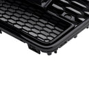 2010-2015  Audi A7/ A7 Sline/ S7 RS7 Style Grill Front Bumper Honeycomb Mesh Sport Black Grille W/ Ring Emblem + Quattro-6
