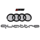 2010-2015  Audi A7/ A7 Sline/ S7 RS7 Style Grill Front Bumper Honeycomb Mesh Sport Black Grille W/ Ring Emblem + Quattro-8