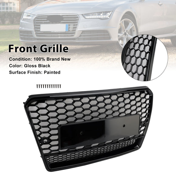 Audi A7 S7 2010-2015 Grill Replacement RS7 Style Honeycomb Sport Mesh Hex Black Grille