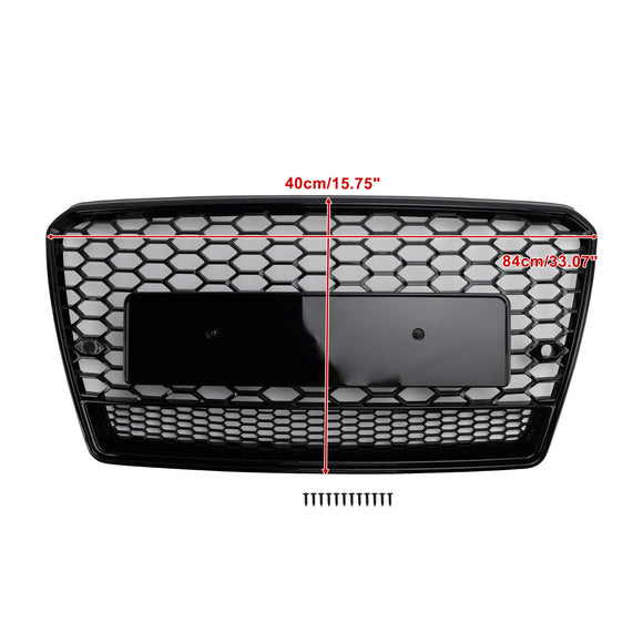 Audi A7/S7 Waben-Frontgrill 2010–2015, oberes Stoßstangennetz, schwarzes Ersatzgitter im RS-Stil