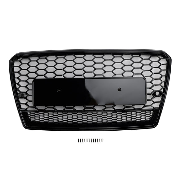 Audi A7/S7 Waben-Frontgrill 2010–2015, oberes Stoßstangennetz, schwarzes Ersatzgitter im RS-Stil
