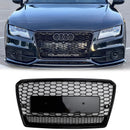 2010-2015 Audi A7/A7 Sline/S7 RS7 Stijl Grill Voorbumper Honingraat Mesh Sport Zwart Grille W/Ring Emblem + Quattro-1