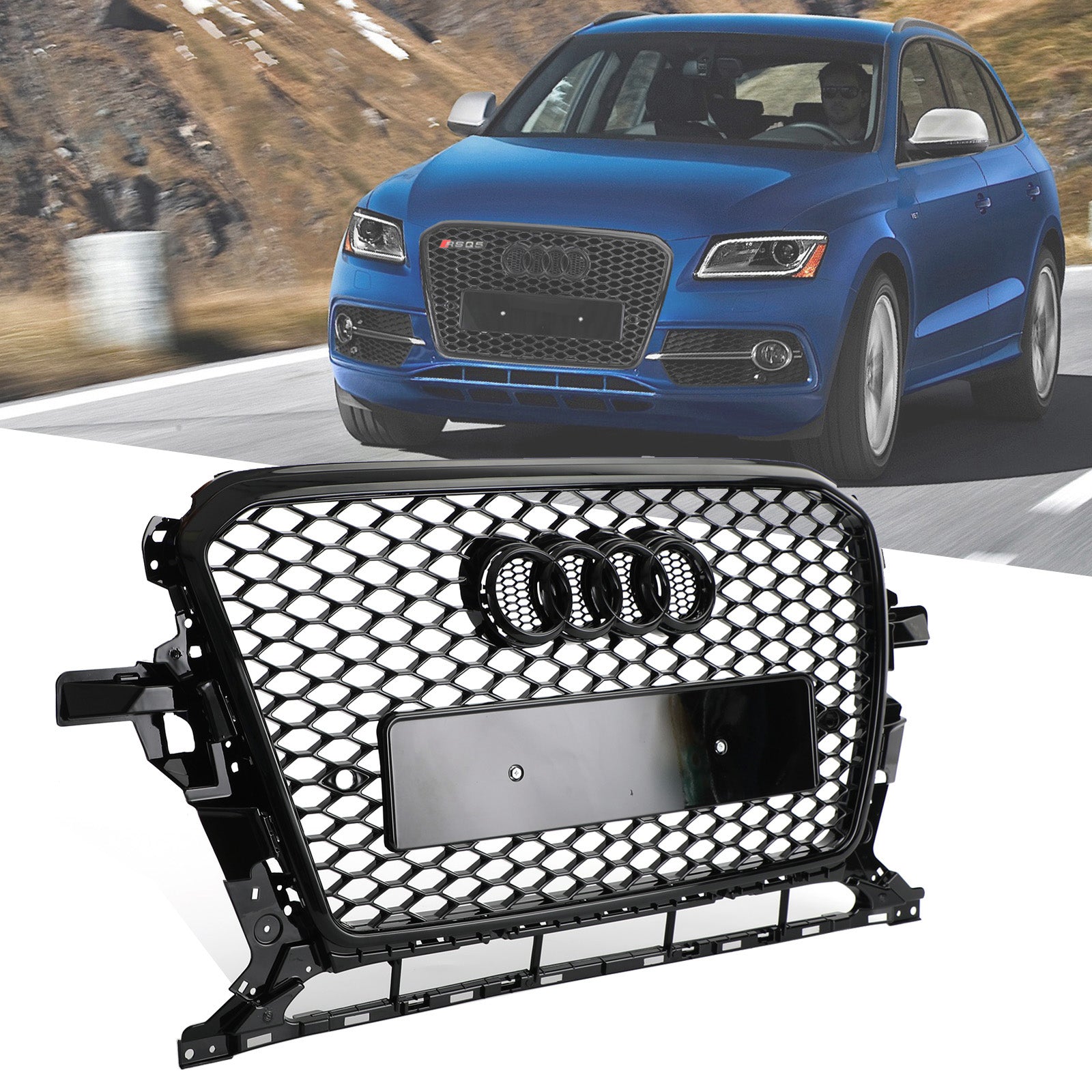 Rejilla de repuesto para parachoques delantero estilo parrilla Audi Q5 SQ5 8R RSQ5/SQ5/Q5 2013-2017