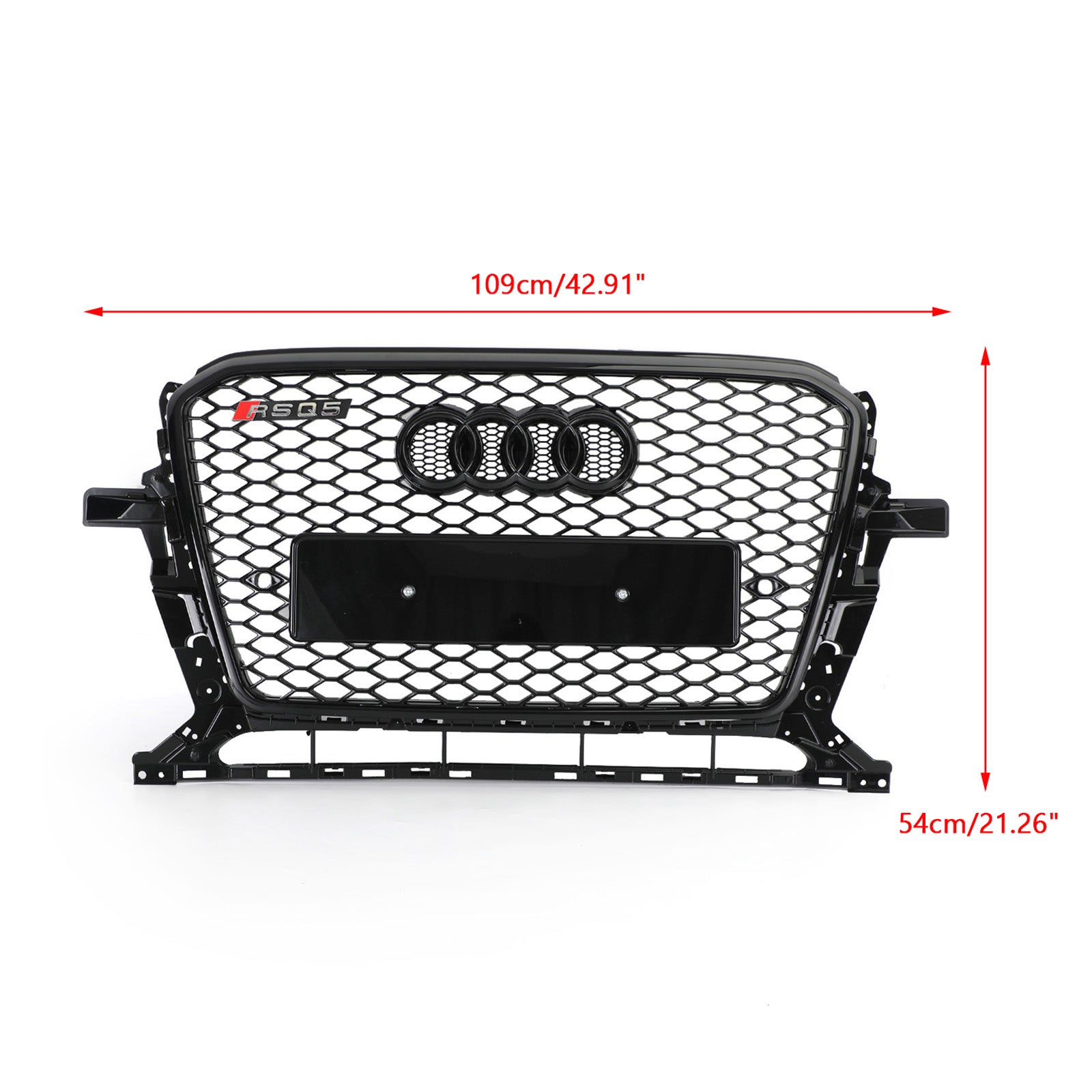 Audi 2013-2017 Q5 SQ5 Gloss Black Grille RSQ5 Style Honeycomb Mesh Sport Hex Grill Replacement - 0