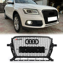 Rejilla estilo panal RSQ5 para Audi Q5/SQ5 2013-2017, reemplazo de parachoques delantero, parrilla negra con emblema de anillo-4