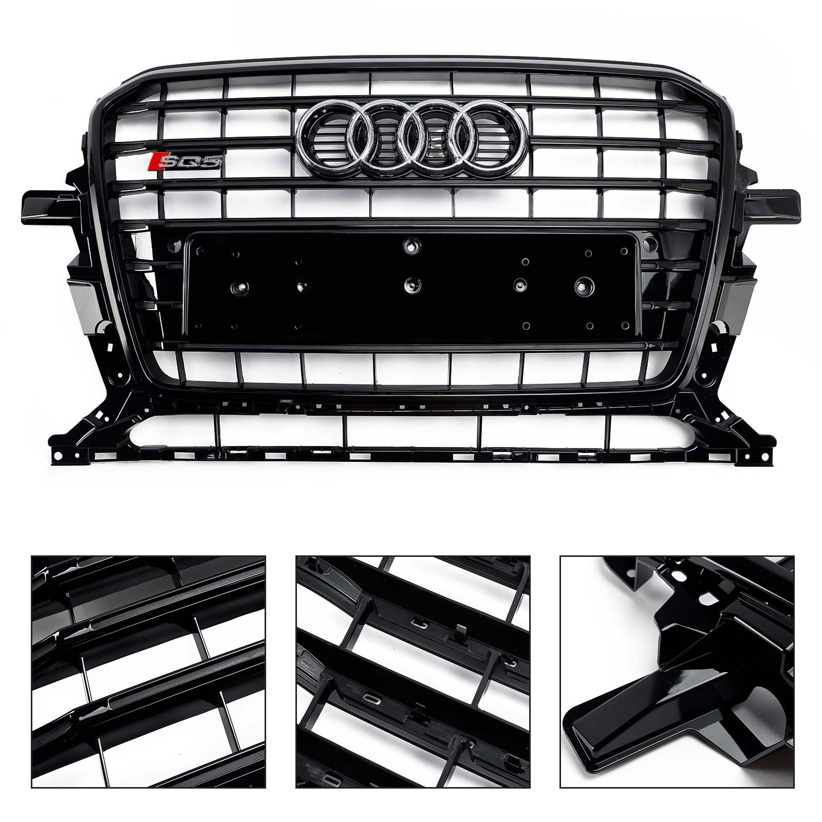 Audi Q5 SQ5 2013-2017 Parrilla de rejilla horizontal estilo RSQ5 negra