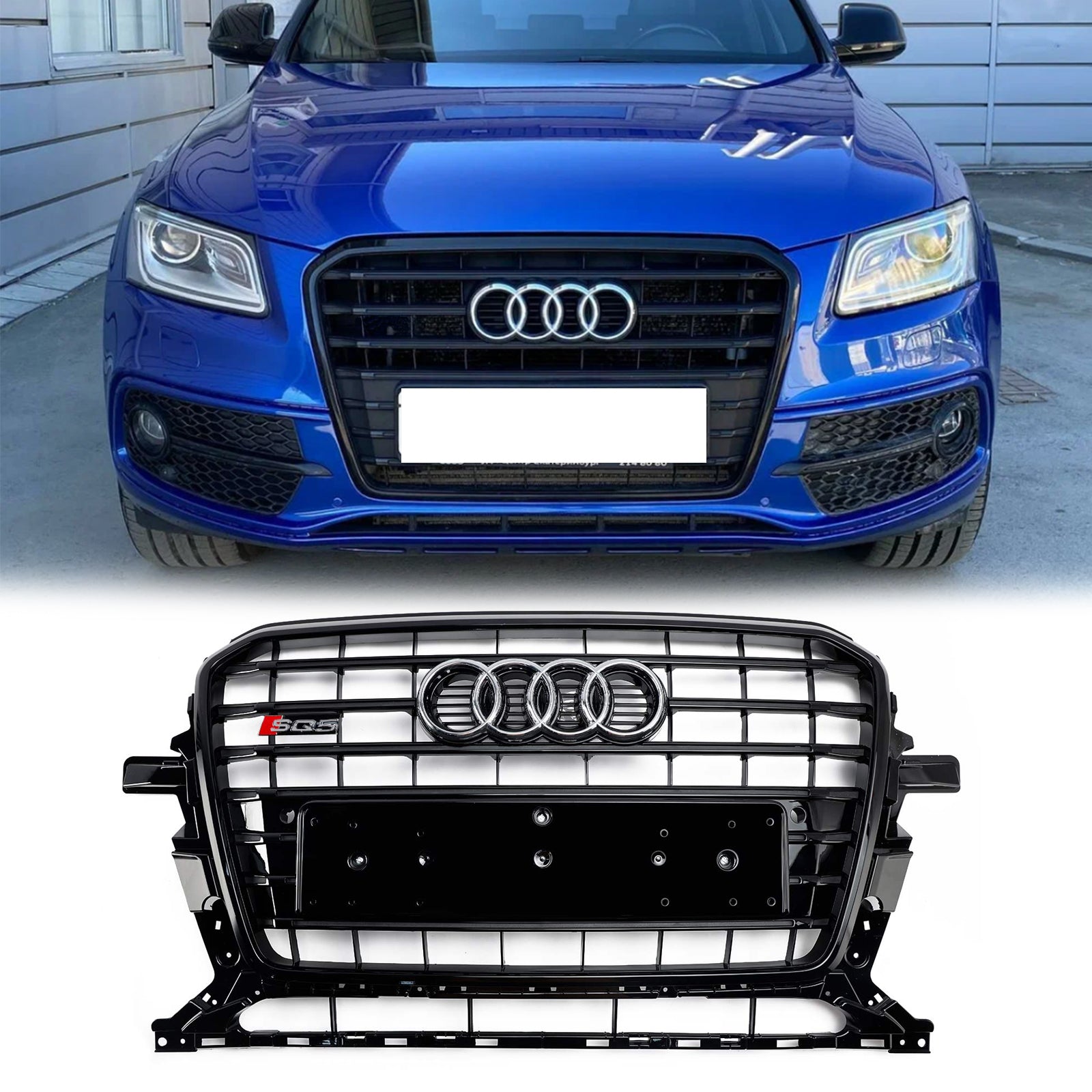 Audi Q5 SQ5 2013-2017 Black RSQ5 Style Grille Horizontal Slat Grill