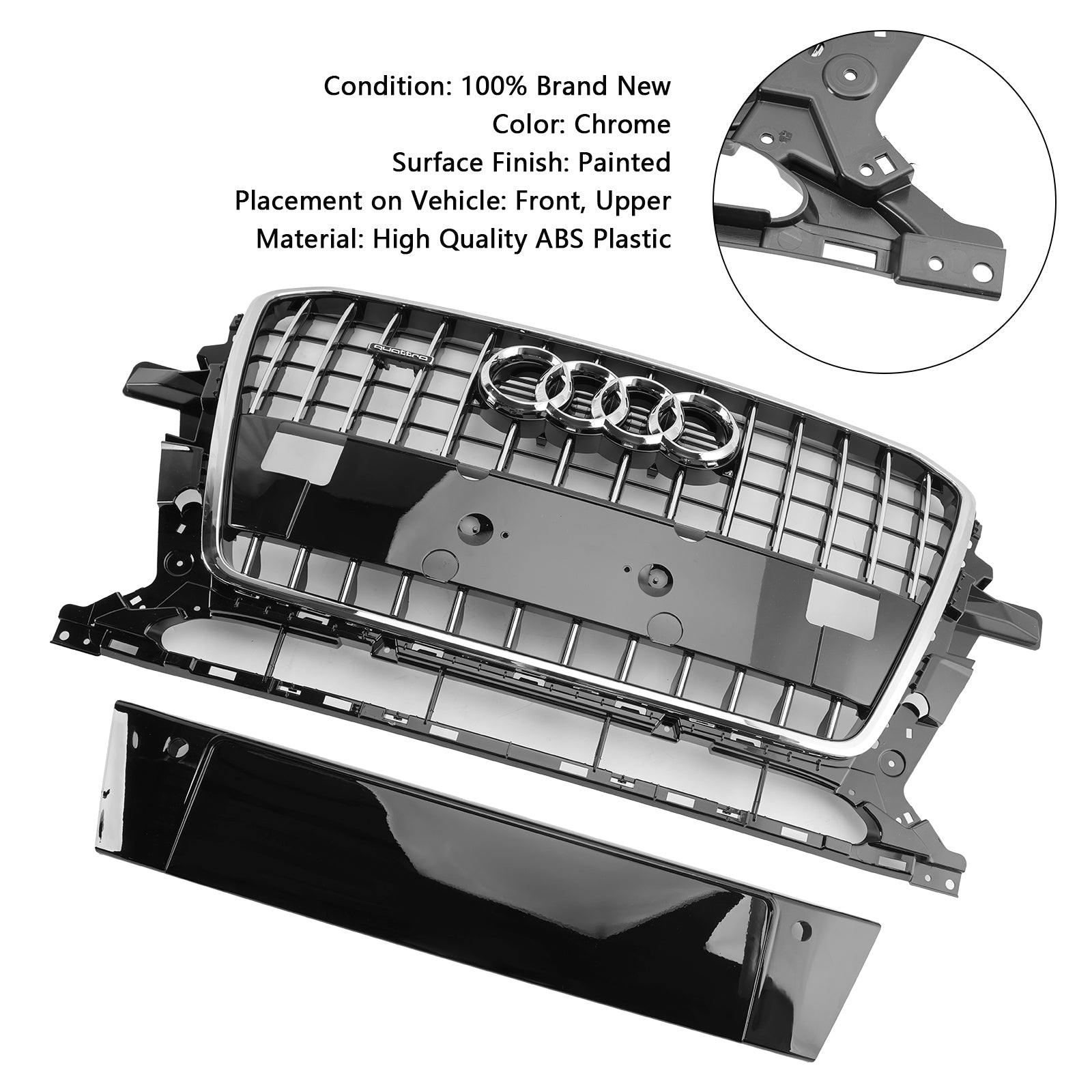 2013-2017 Audi Q5 SQ5 8R RSQ5 / SQ5 / A5 Style Grill Front Bumper Replacement Grille