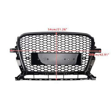 Audi 2013–2017 Q5 SQ5 RSQ5 Style Honeycomb Mesh Sport Hex Grille Gloss Black Grill - 0