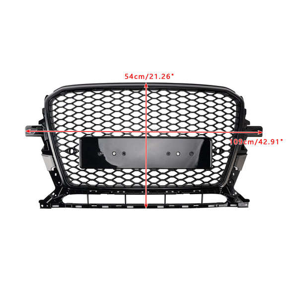 Audi 2013-2017 Q5 SQ5 RSQ5 Style Honeycomb Mesh Sport Hex Grille Gloss Black Grill
