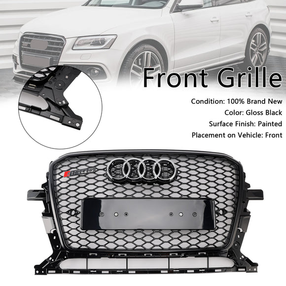 Audi 2013-2017 Q5 SQ5 RSQ5 Estilo Honeycomb Mesh Sport Hex Grille Gloss Black Grill