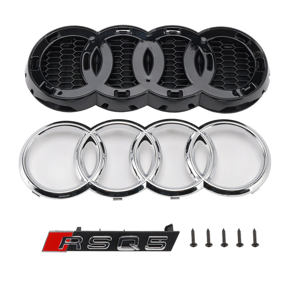 Audi 2013-2017 Q5 SQ5 RSQ5 Estilo Honeycomb Mesh Sport Hex Grille Gloss Black Grill