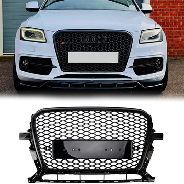 Audi 2013–2017 Q5 SQ5 RSQ5 Style Honeycomb Mesh Sport Hex Grille Gloss Black Grill