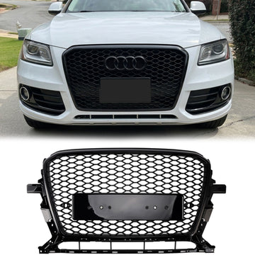 Audi 2013-2017 Q5 SQ5 RSQ5 Style Honeycomb Mesh Sport Hex Grille Gloss Black Grill
