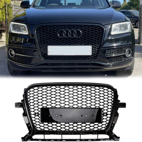 Grille de Style nid d'abeille RSQ5 pour Audi Q5/SQ5 2013 – 2017, gril noir de remplacement de pare-chocs avant