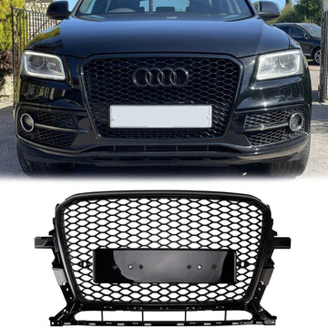 RSQ5 Honeycomb Style Grille For Audi Q5 / SQ5 2013-2017 Front Bumper Replacement Black Grill