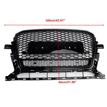 Audi Q5 SQ5 2013-2017 Gloss Black RSQ5 Style Grille Honecomb Front Bumper Grill - 0