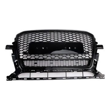 2013-2017 Audi Q5 / Q5 Sline / SQ5 Honeycomb Front Grille Upper Bumper Black Mesh Replacement RS Quattro Style Grill - 0