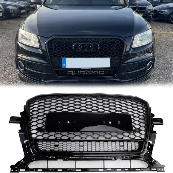2013-2017 Audi Q5/Q5 Sline/SQ5 hunajakenno etusäleikkö ylempi puskuri musta verkkokorvaus RS Quattro Style Grill