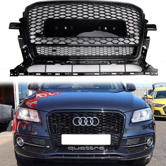 2013-2017 Audi Q5/Q5 Sline/SQ5 hunajakenno etusäleikkö ylempi puskuri musta verkkokorvaus RS Quattro Style Grill