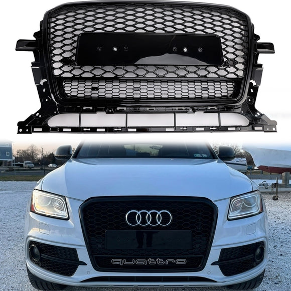 2013-2017 Audi Q5/Q5 Sline/SQ5 hunajakenno etusäleikkö ylempi puskuri musta verkkokorvaus RS Quattro Style Grill