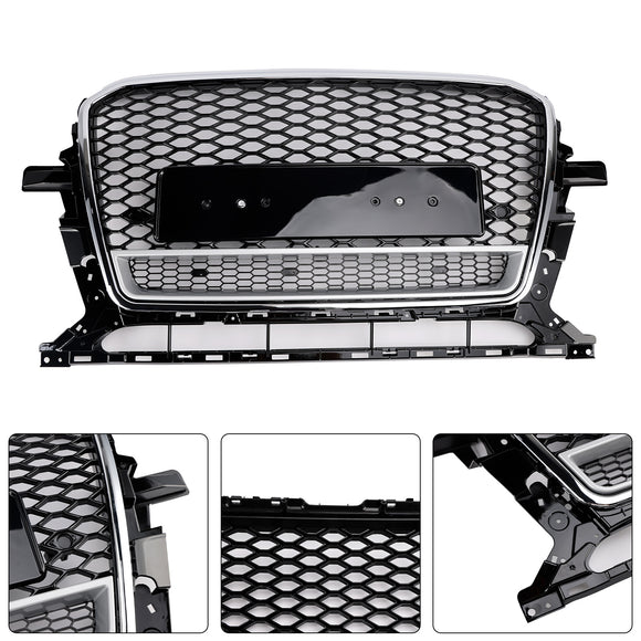 RSQ5 Honeycomb Style Grille For Audi Q5 / SQ5 2013-2017 Front Bumper Replacement Black Grill