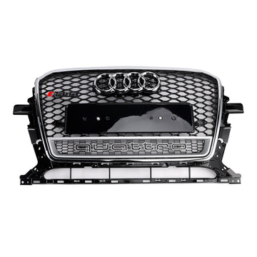 2013-2017 Audi Q5 SQ5 Chrome/Black Front Grille RS Quattro Styel Honeycomb Front Bumper Grille