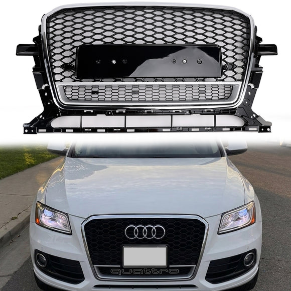 2013-2017 Audi Q5/Q5 Sline/SQ5 hunajakenno etusäleikkö ylempi puskuri musta verkkokorvaus RS Quattro Style Grill