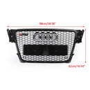Audi 2008-2012 A4/S4 B8 Reemplazo de parrilla RS4 Estilo Honeycomb Sport Mesh Hex Grille Negro-3
