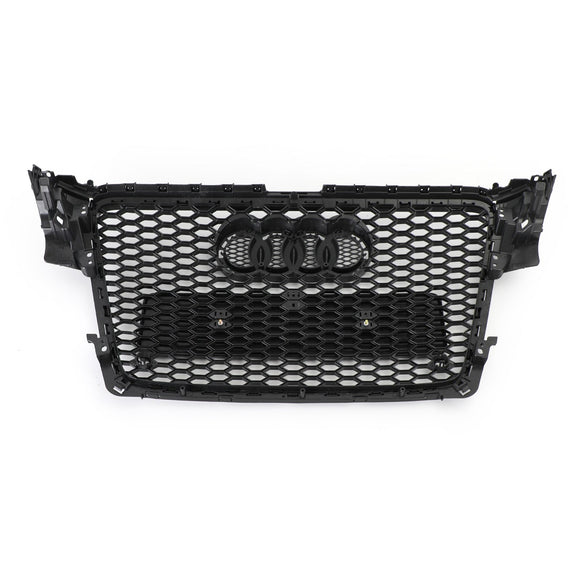 Audi 2008-2012 A4/S4 B8 Reemplazo de parrilla RS4 Estilo Honeycomb Sport Mesh Hex Grille Negro