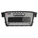 Audi 2008-2012 A4/S4 B8 Reemplazo de parrilla RS4 Estilo Honeycomb Sport Mesh Hex Grille Negro-4