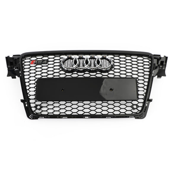 Audi 2008-2012 A4/S4 B8 Reemplazo de parrilla RS4 Estilo Honeycomb Sport Mesh Hex Grille Negro